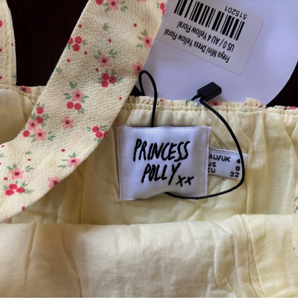 Princess Polly Cream Mini Dress with Pink Floral Print NWT - Picture 3 of 6